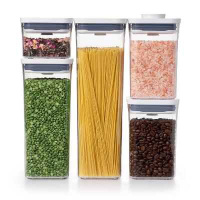 POP 5pc Plastic Airtight Food Storage Container Set White: Kitchen Canisters, Dishwasher-Safe, Lifetime Warranty - Image 3