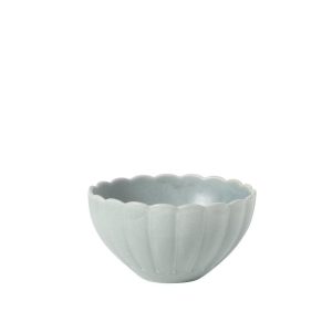 Bistro Fleur Stoneware Cereal Bowls Set of 4, 5.5-Inch Scalloped Bowls, Fluted Kitchen Bowls for Cereal, Soup, Salad