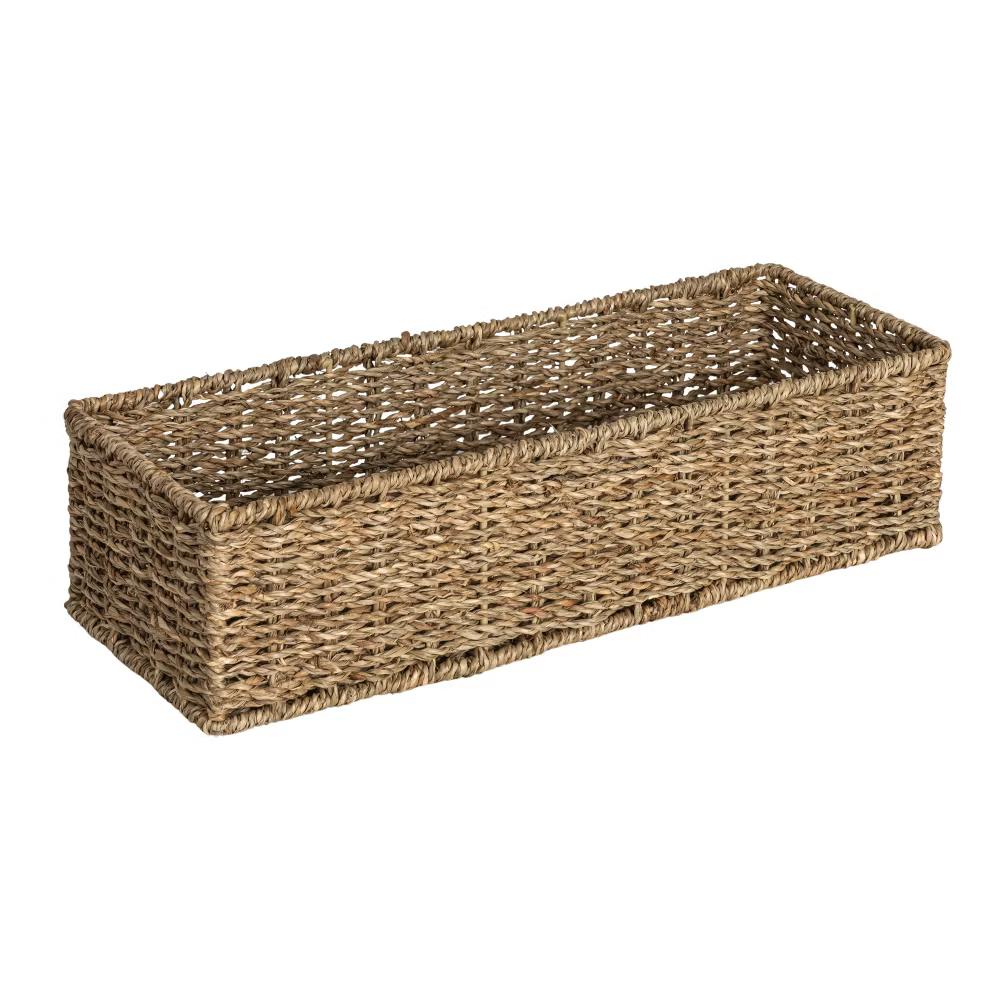 Handwoven Seagrass Rectangular Storage Basket