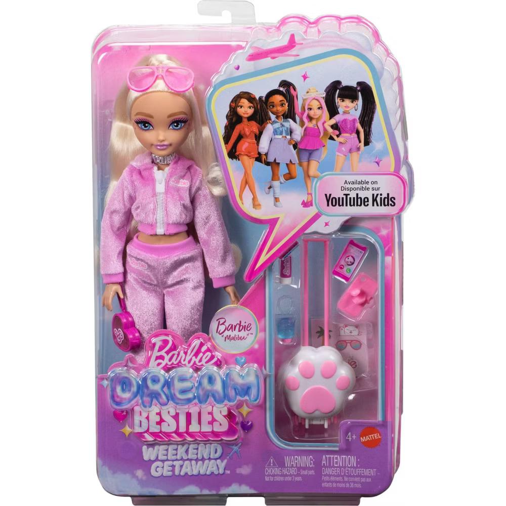 Dream Besties Weekend Getaway Malibu Fashion Doll with 7 Travel Themed Accessories - Image 6