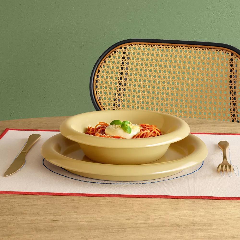 10.5" Stoneware Round Rim Dinner Plate - Image 12