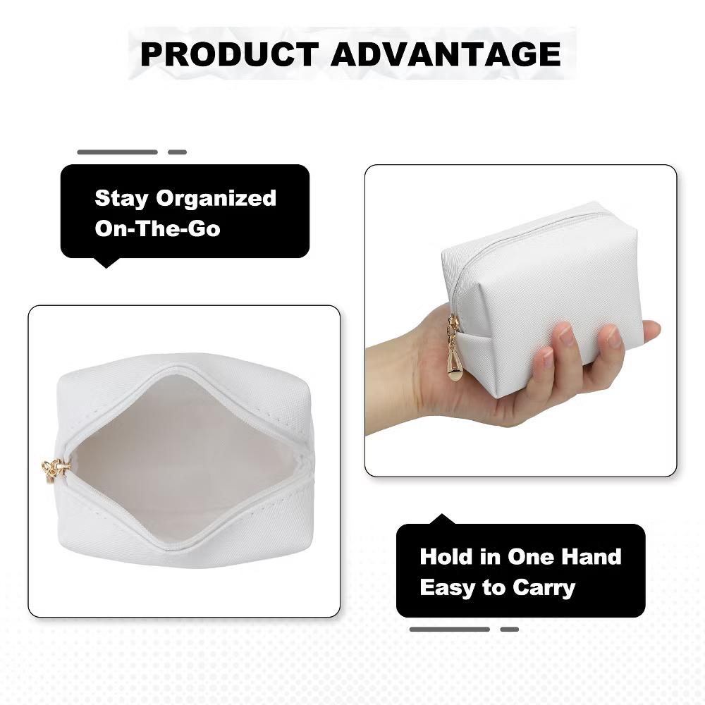 PU Waterproof Cute Preppy Travel Toiletry Mini Makeup Bag 4" x 3" - Image 48