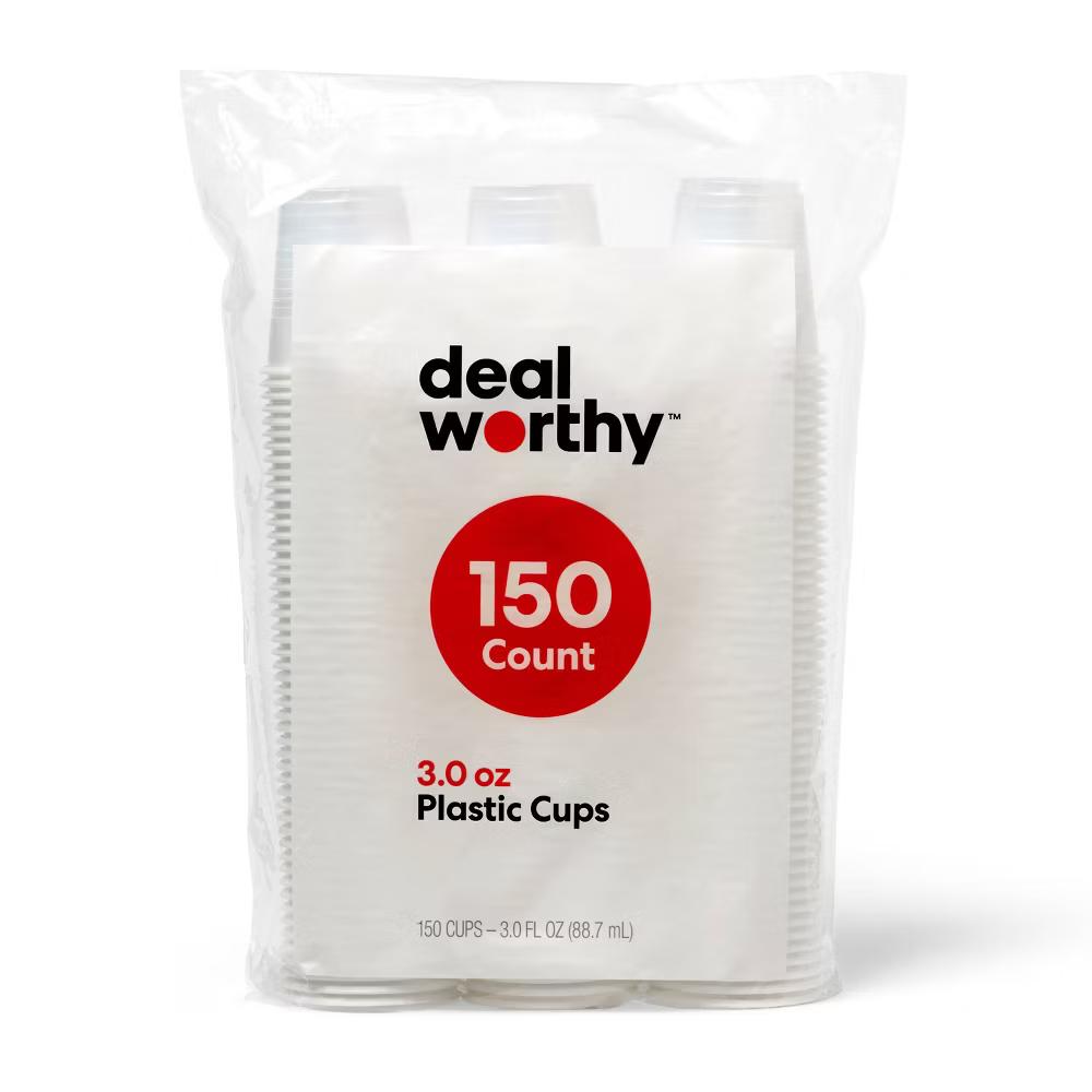 White Disposable Cups - 3oz/150ct - Solid Pattern, Cold Beverages - Image 2