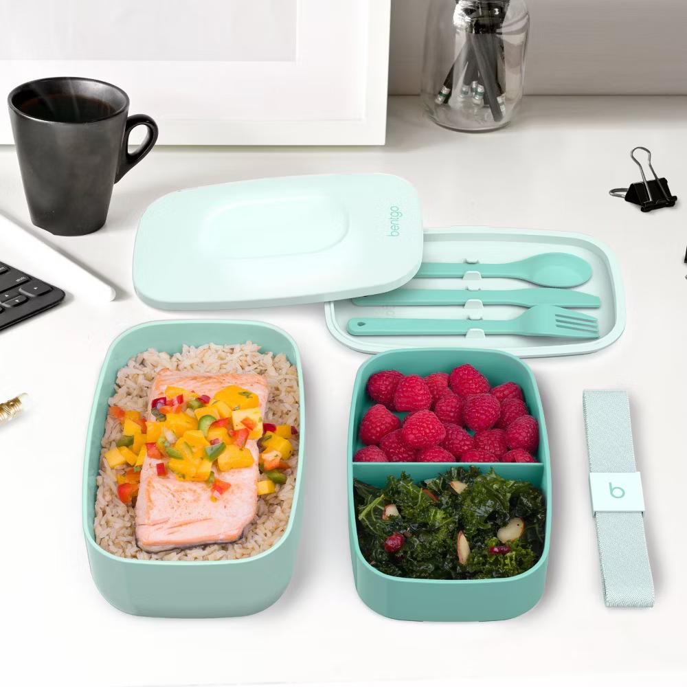 Classic All-in-One Stackable Lunch Box Container with Built in Flatware - Image 42