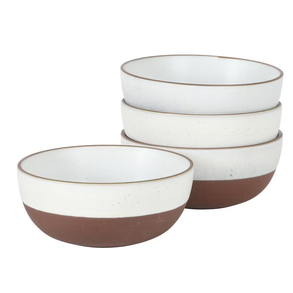 William Crest 4 Piece Cereal Bowl Set, 6.25” Round Stoneware Bowls, Reactive Glaze Finish, Soup & Snack Bowls, Dishwasher Safe - Image 18