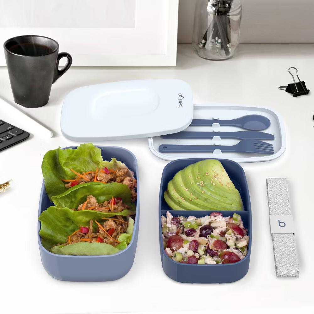 Classic All-in-One Stackable Lunch Box Container with Built in Flatware - Image 60