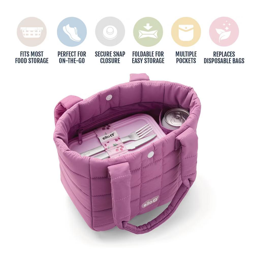 Puffer Lunch Tote Pink - Image 2