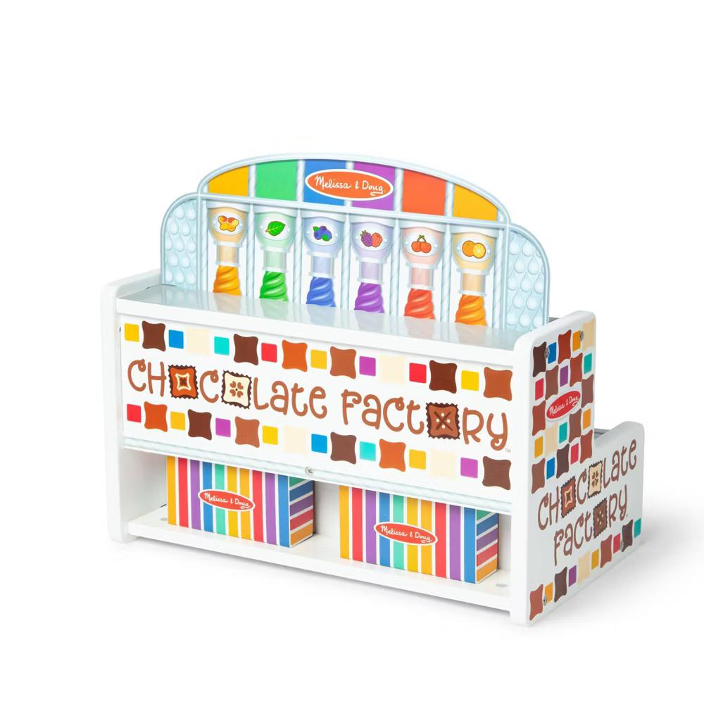Wooden Chocolate Factory Pretend Play Set, Play Food Candy Maker for Boys and Girls: Creative Skills, Wooden Accessories - Image 8
