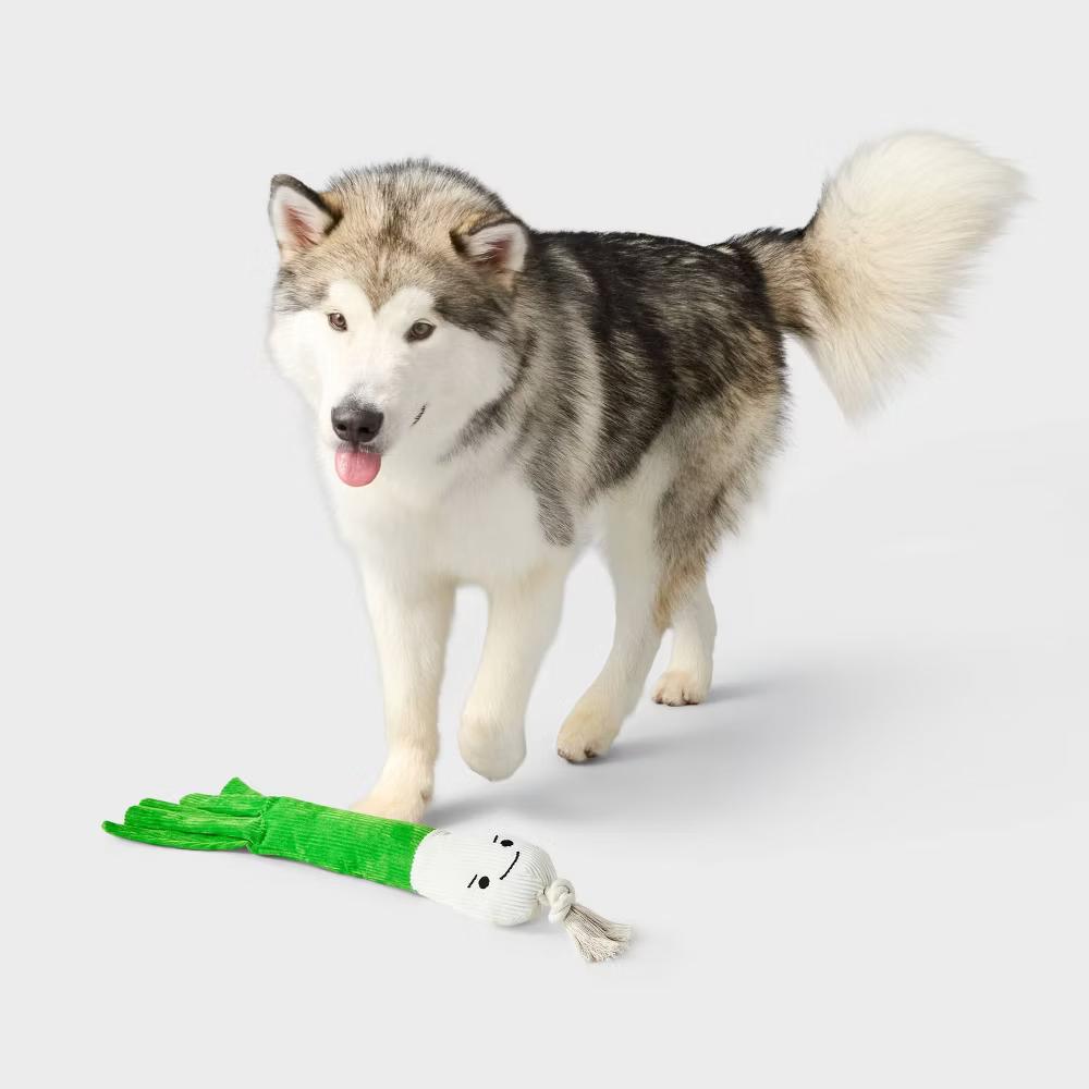 Green Onion Jiggler Plush Dog Toy - Image 3
