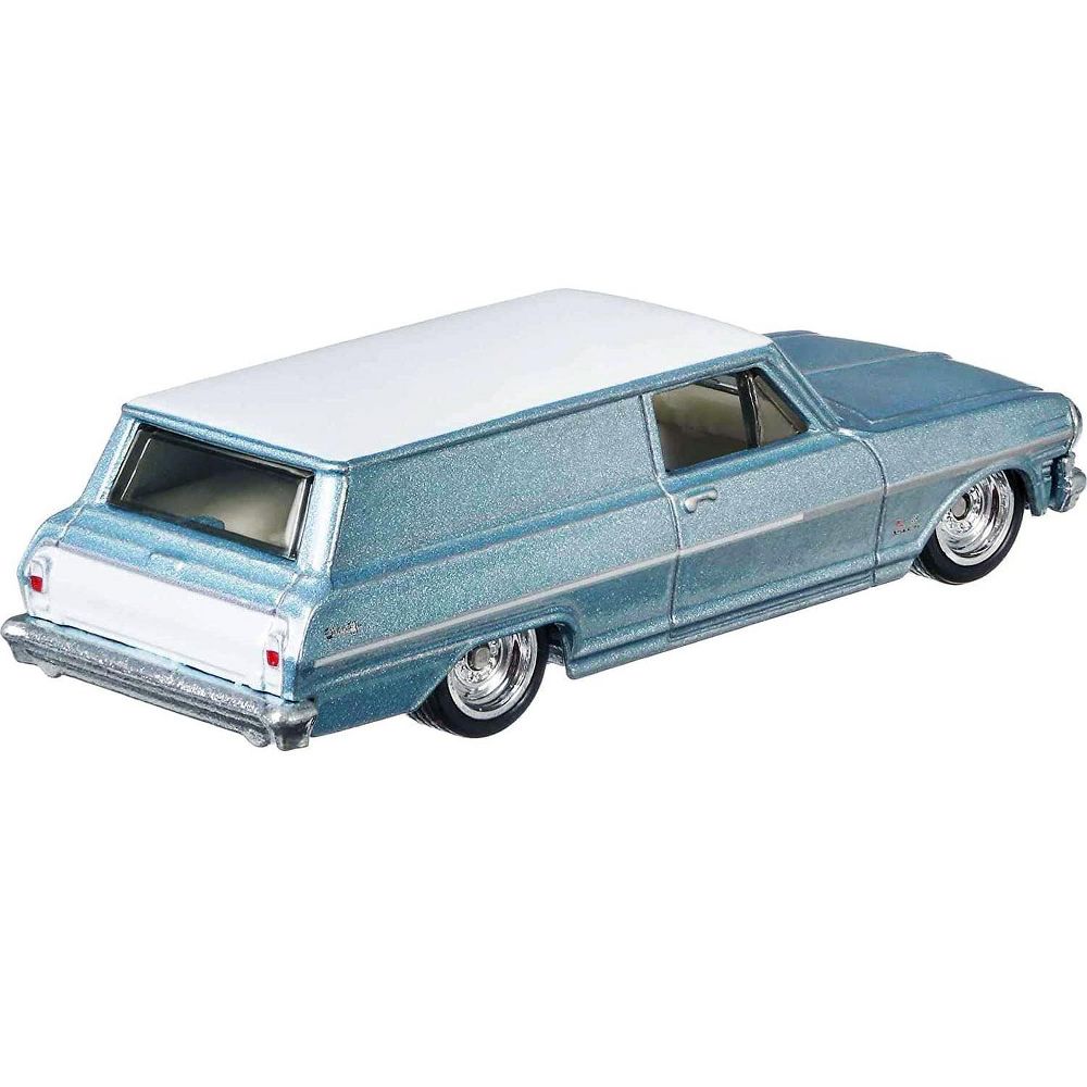 1964 Chevrolet Nova Panel Light Blue Metallic with White Top "Fast Wagons" Series Diecast Model Car - Image 2