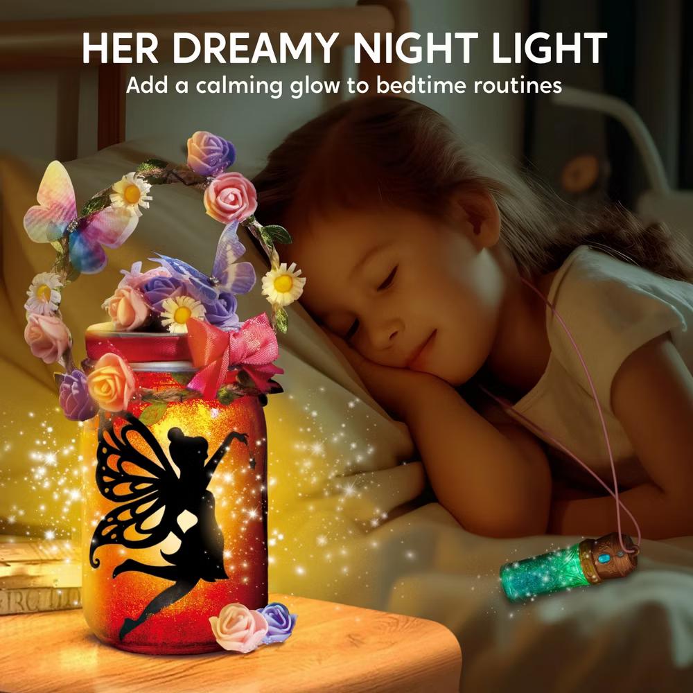Fairy Lantern Craft Kit, 2-in-1 Rose Light & String Light for Kids, Arts and Crafts, DIY Art Kit, Ideal Gift for Girls Age 8+ - Image 4