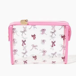 Cosmetic Bag - Bow: Vinyl, Zipper Closure