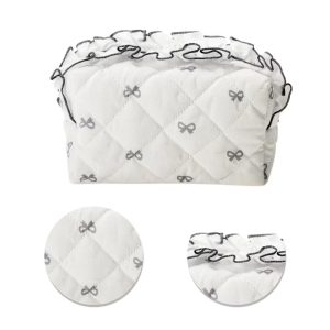 Lace Bow Ruffles Makeup Bag 1 Pc