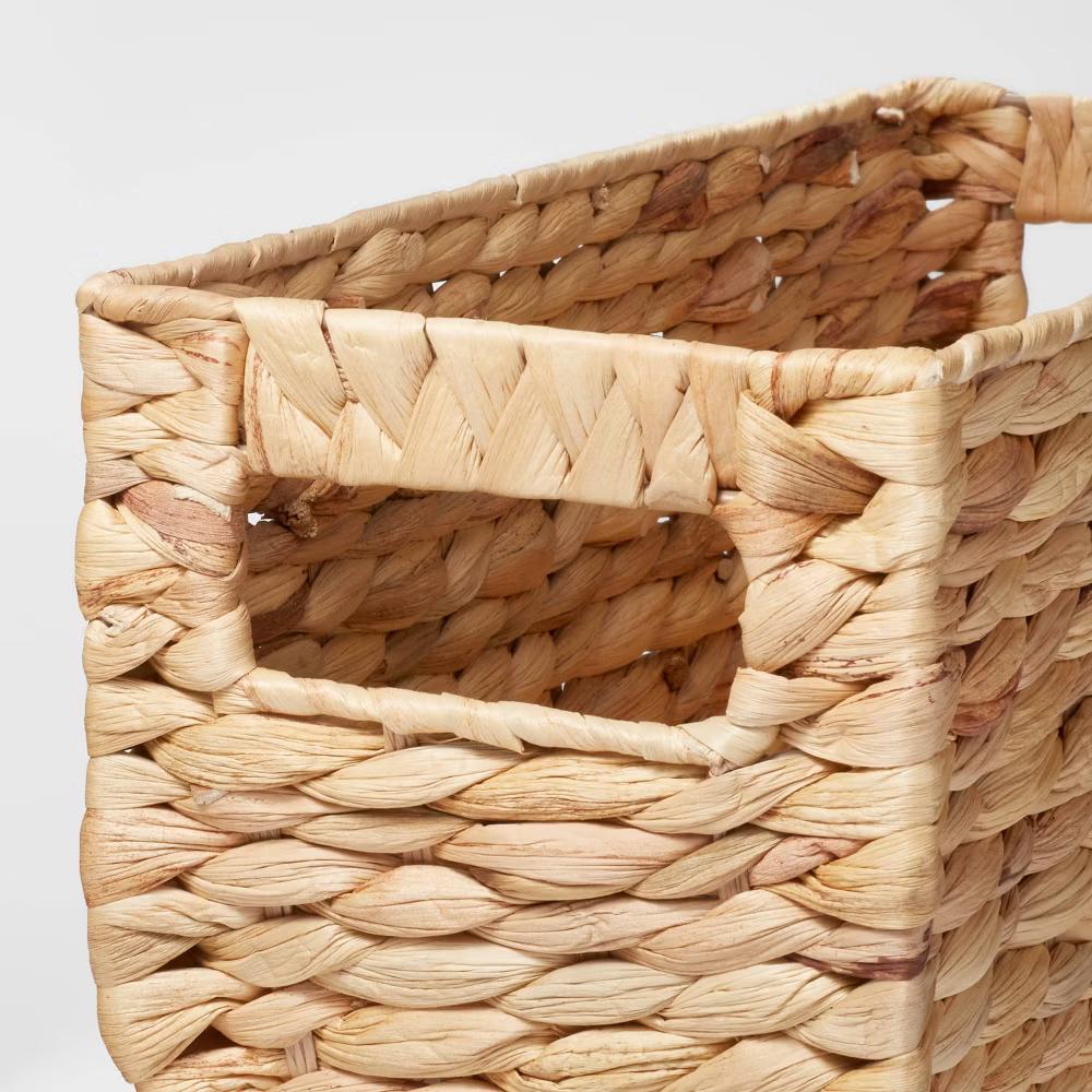Woven Water Hyacinth Rectangular Basket - Image 3