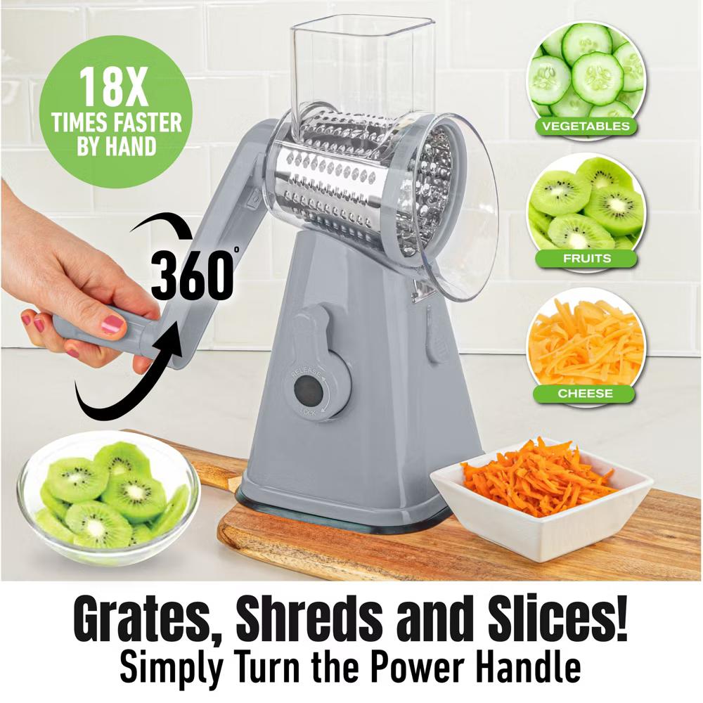 NutriSlicer Vegetable Slicer Cheese Grater Potato Slicer Salad Chopper with Suction Base - Image 11
