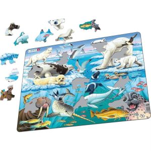 Larsen Puzzles Arctic Ice Kids Jigsaw Puzzle - 75pc: Educational Geography Nature Toy
