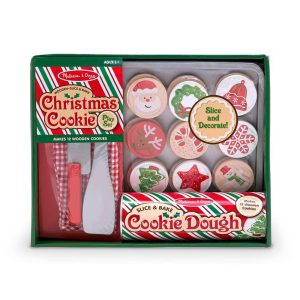 Slice and Bake Wooden Christmas Cookie Play Food Set: Educational Pretend Play Kitchen Toy