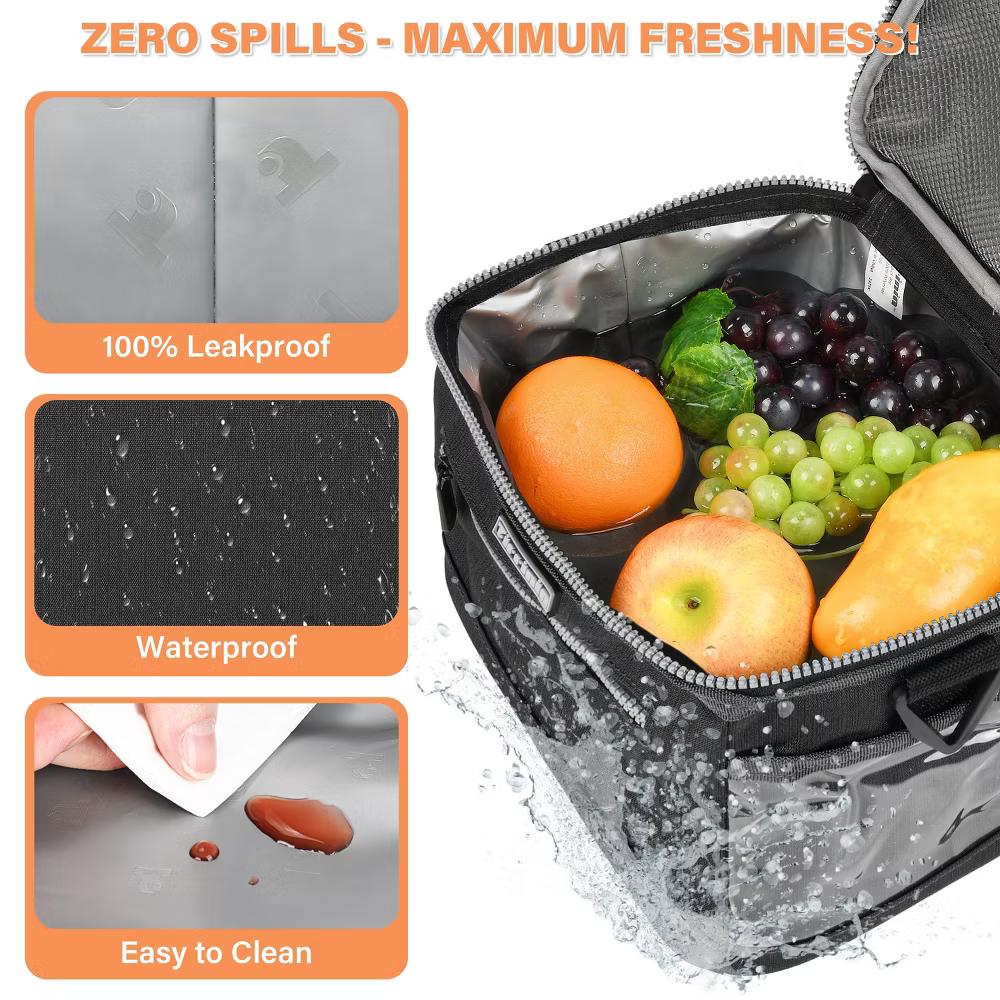 Small Insulated Lunch Bag for Men Women Kid, 7.8L Leakproof Thermal Reusable Lunch Cooler Tote Bag, Adult Insulated Lunch Box - Image 14