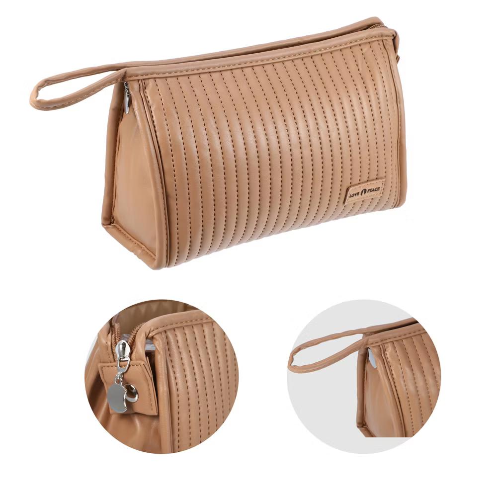 PU Leather Makeup Bag Large Makeup Bag Make Up Brush Organizer Bag Toiletry Bag for Women 1 Pcs - Image 10