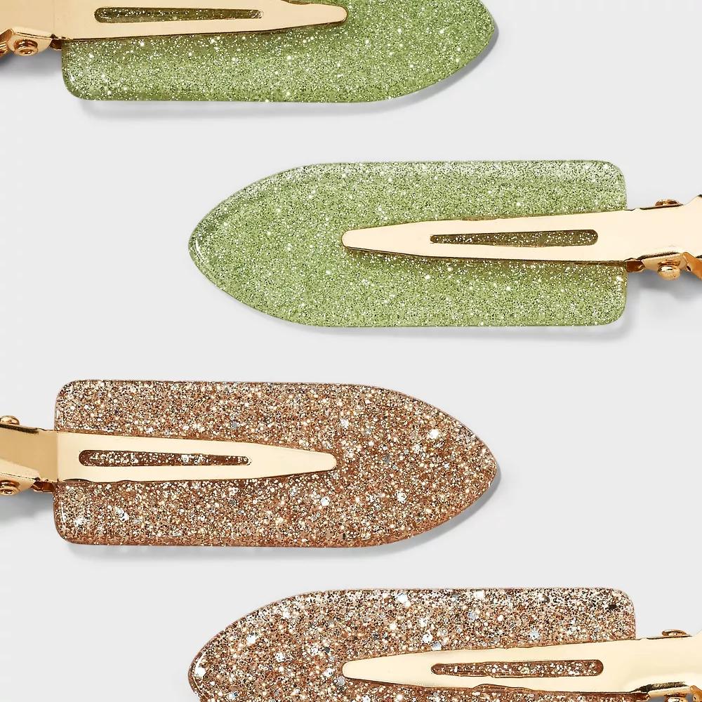 Glitter Creaseless Hair Clip Set 4pc - Multi - Image 3