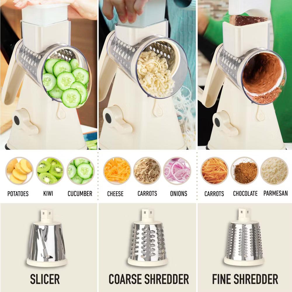 NutriSlicer Vegetable Slicer Cheese Grater Potato Slicer Salad Chopper with Suction Base - Image 5