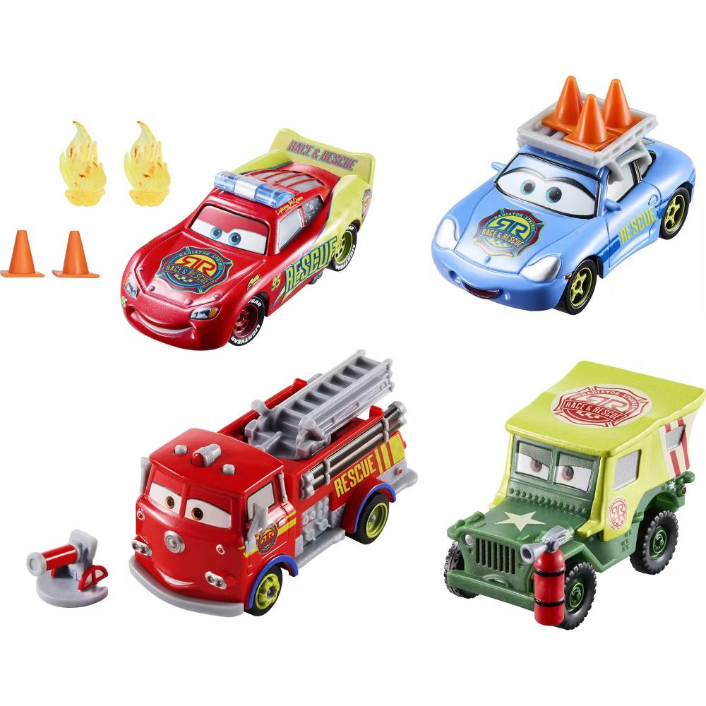 and Pixar Cars Race & Rescue Crew Die-Cast 4-Pack with Red, Lightning McQueen, Sally & Sarge - Image 3