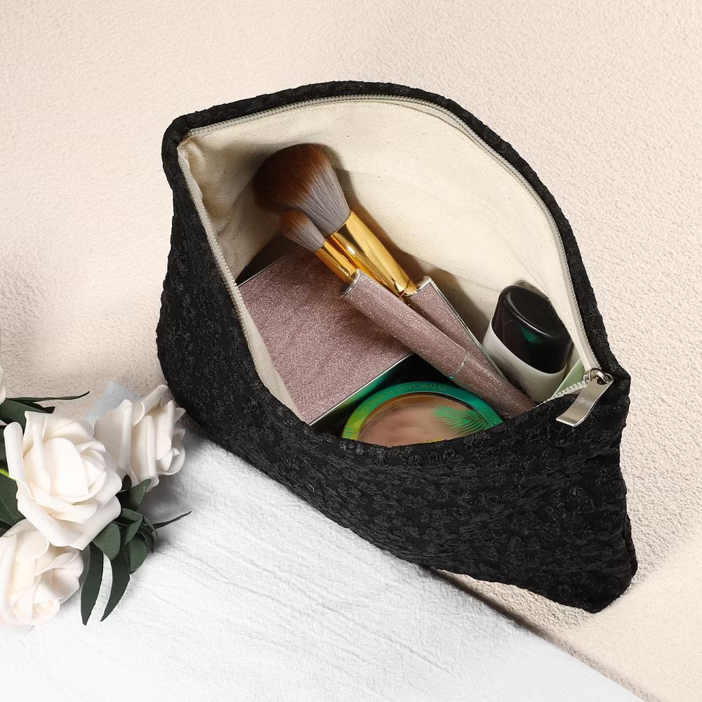 Portable Travel Floral Canvas Zipper-Closure Makeup Bag 1 Pc - Image 10