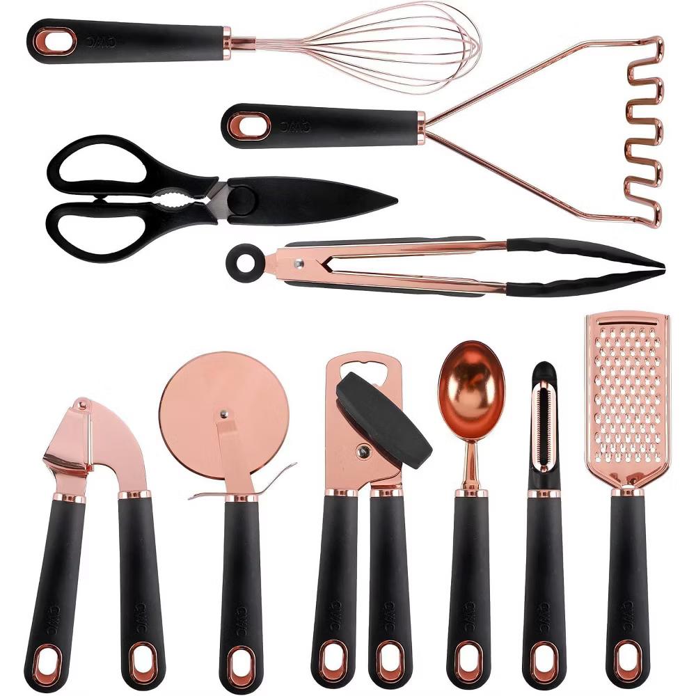 Kitchen Gadget Set Stainless Steel Utensils with Soft Touch Handles, 10 Pc. Copper - Image 3