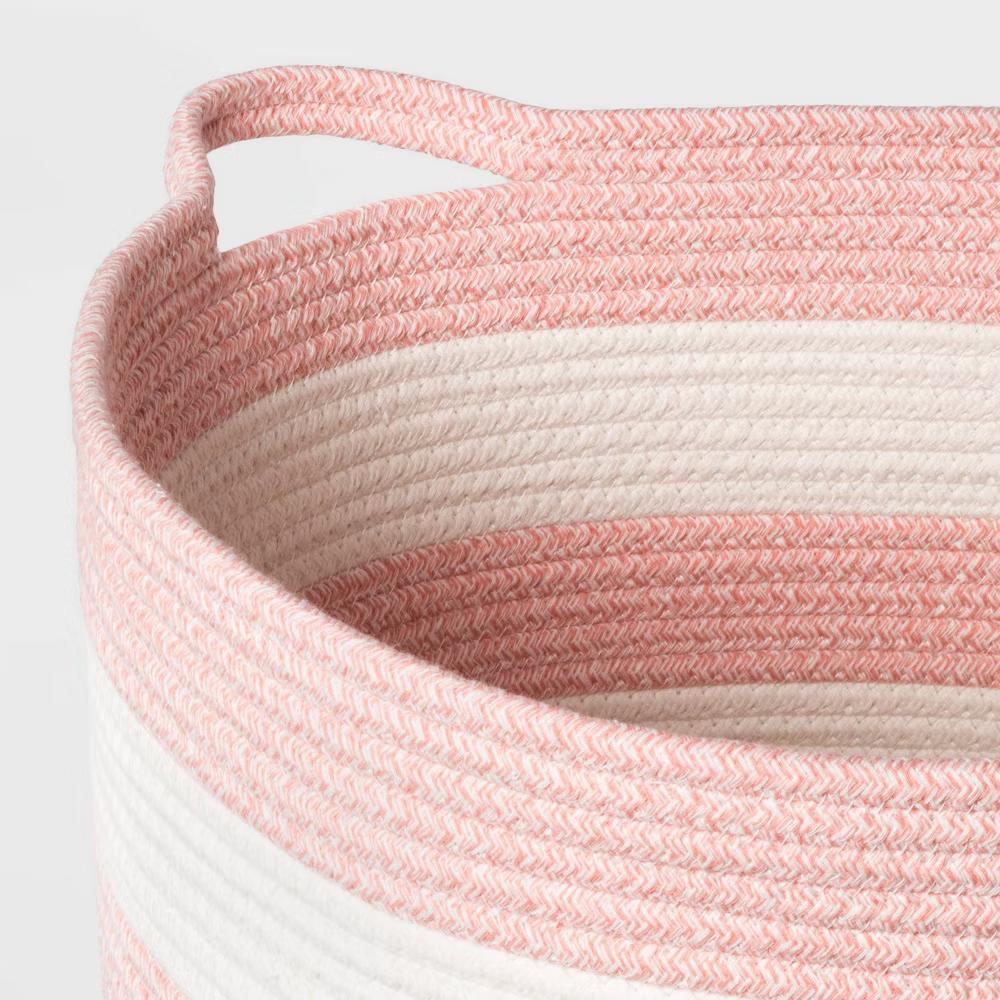 Striped Coiled Kids' Rope Basket - Image 16