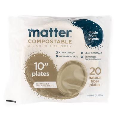 Compostable Fiber Disposable Plates 10" - Natural - 20ct - Image 9