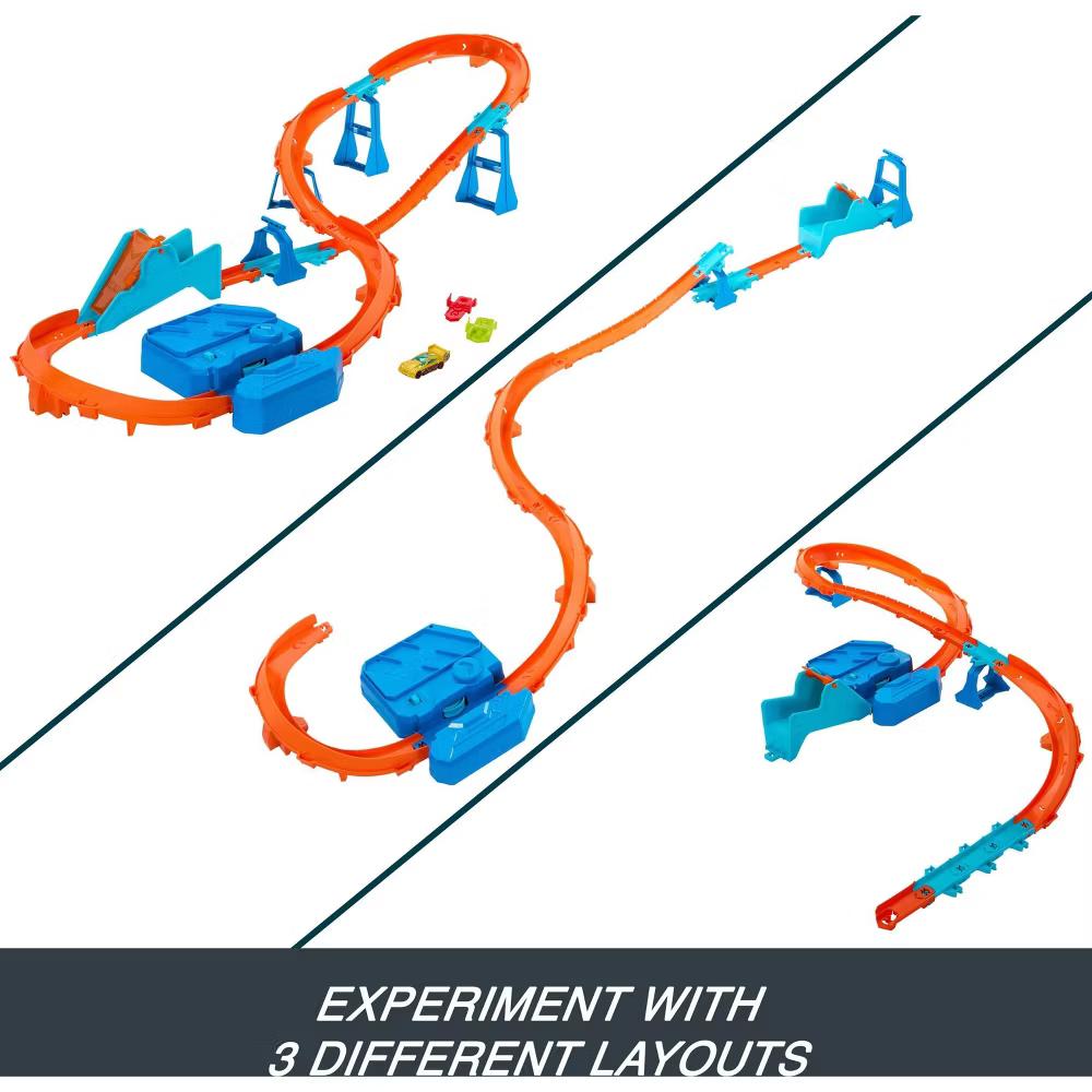 Track Creator Boosted Jump Speedway Set with 1:64 Scale Toy Car and Motorized Booster - Image 8