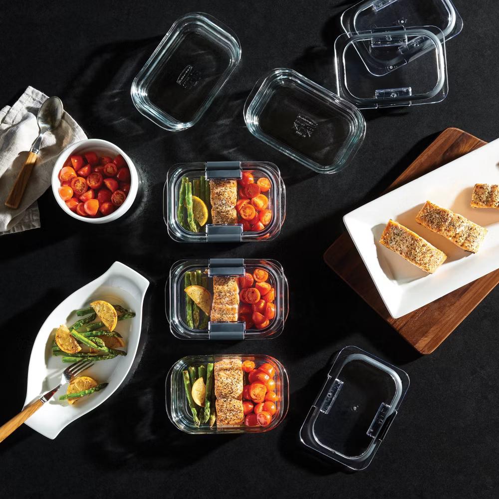 3.2 Cup/757ml Medium Brilliance Glass Clear: Glass Food Storage Container, Microwave & Oven Safe, Dishwasher Safe - Image 2