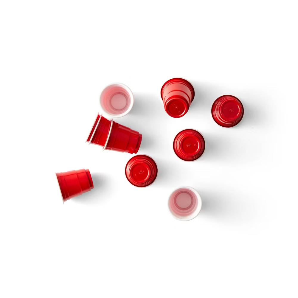 Houdini 20pk Disposable Shot Glasses: Red Plastic Shot Cups, 2oz Capacity - Image 2