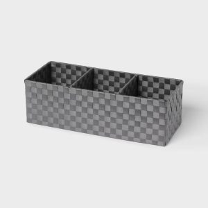 Woven Plastic 3 Compartment Bin