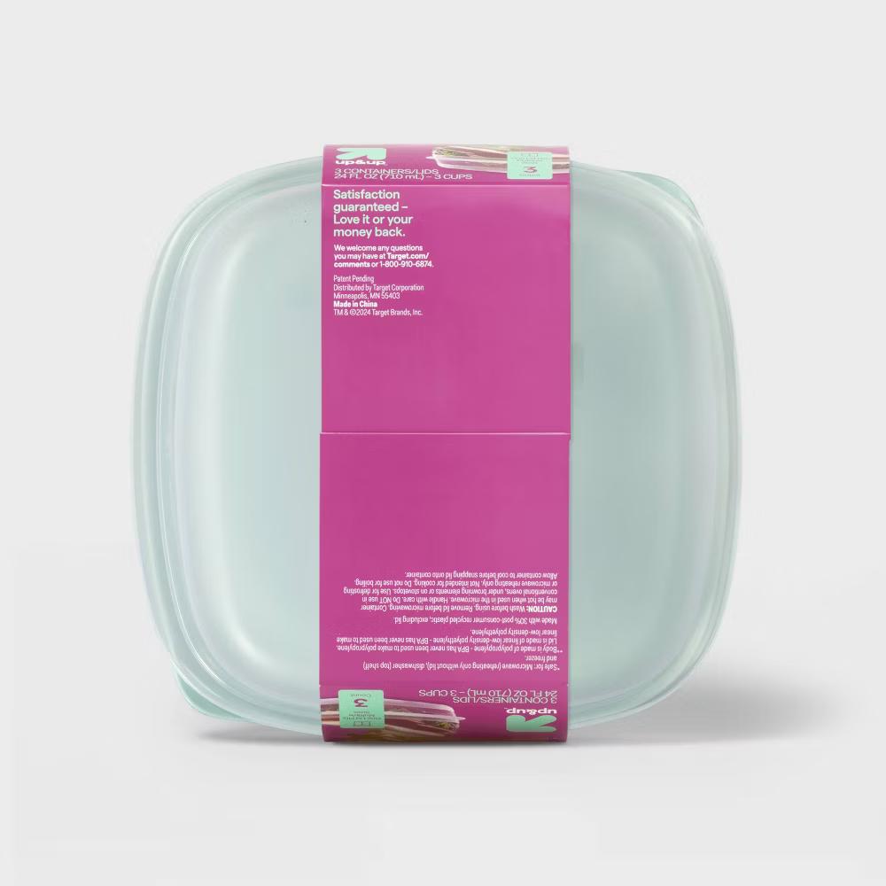 Snap & Store Square Food Storage Containers - 24 fl oz/3ct - Image 2
