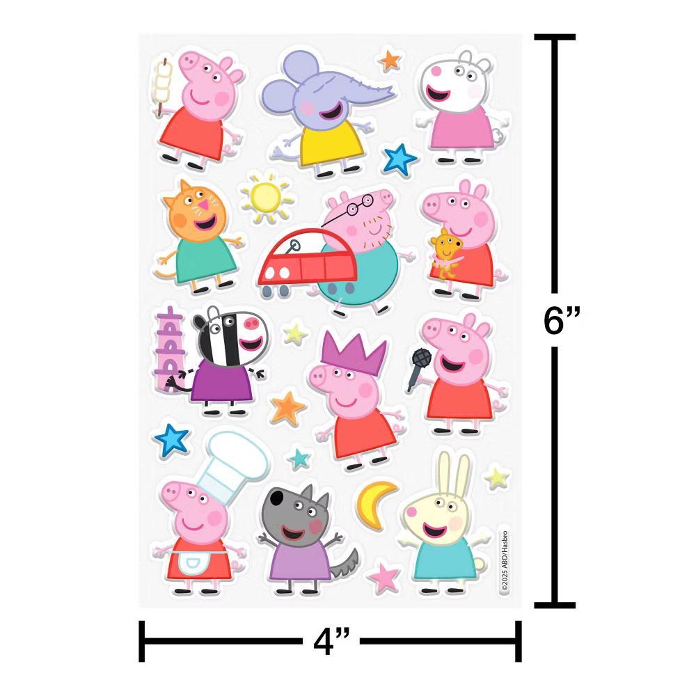 Puffy Stickers for Kids, 3D Peppa, George, and Friends 22ct, 1 Sheet - Image 2