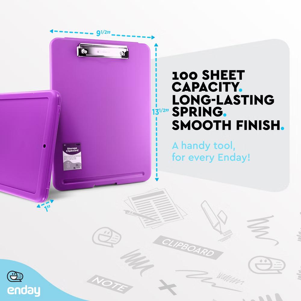 Clipboard with Storage, Letter Size Storage Clipboard with Compartments Case for Nurse Teachers Plastic Translucent Holds 100 Sheets - Image 36