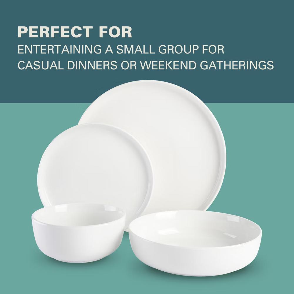 Oslo 16-Piece Porcelain Plates and Bowls Dinnerware Set - Image 22