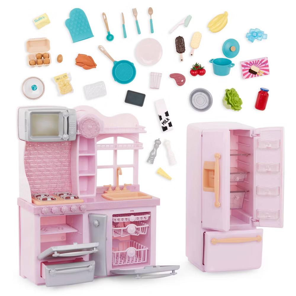 Light-Pink Gourmet Kitchen & Play Food Accessory Set for 18" Dolls - Image 4