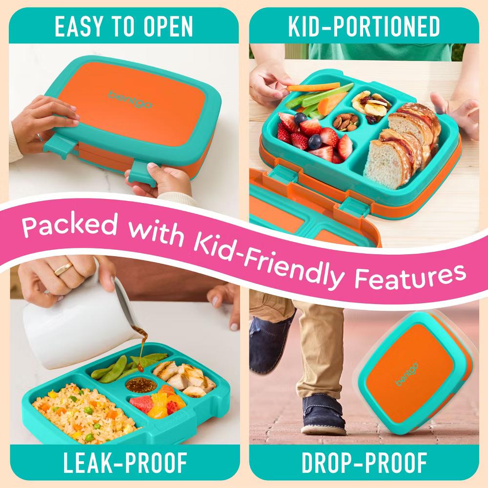 Kids' Brights Leakproof, 5 Compartment Bento-Style Kids' Lunch Box - Image 41