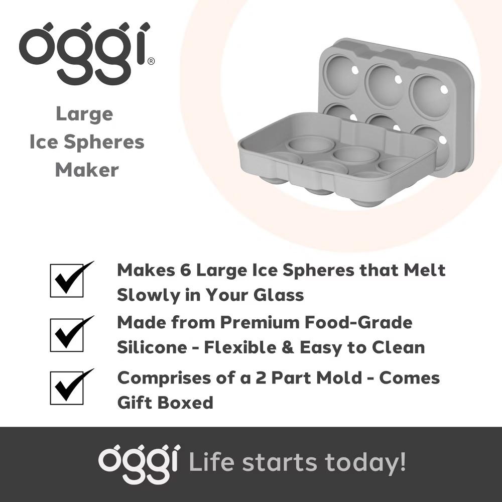 Oggi 6 Large Ball Ice Tray Gray - Image 2