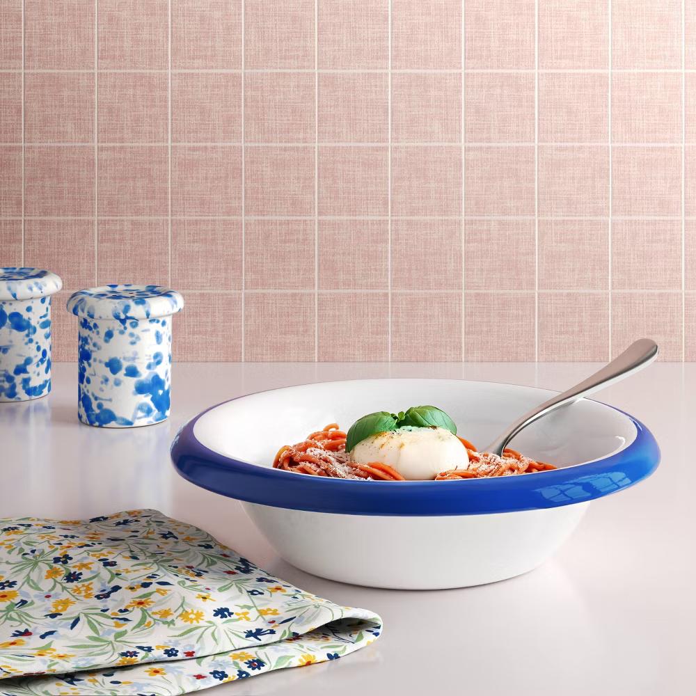800ml Stoneware Round Rim Pasta Bowl - Image 6