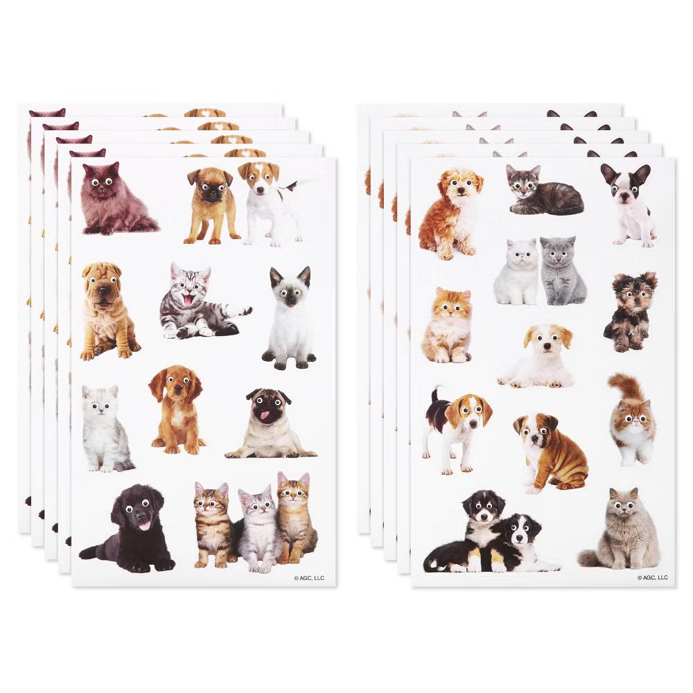 Funny Pets Sticker Pad for Kids/Silly Cats and Dogs 110ct - 10 Sheets - Image 4