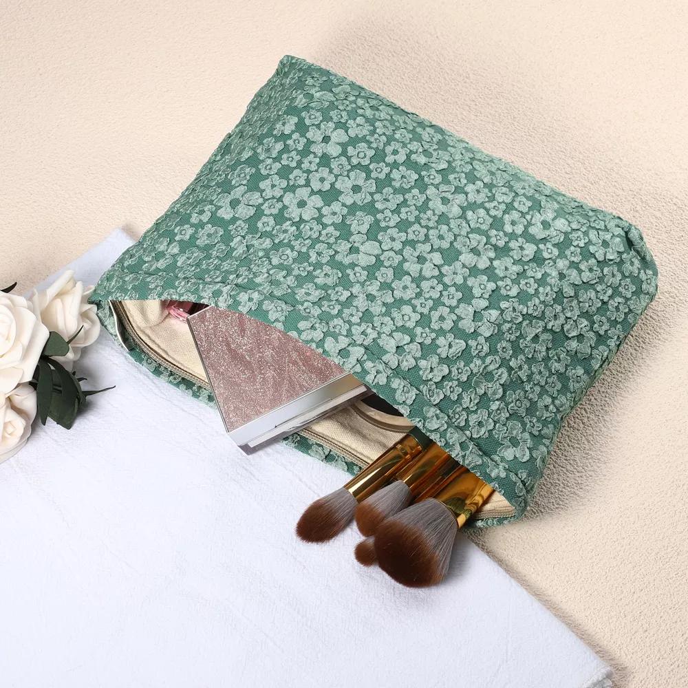 Portable Travel Floral Canvas Zipper-Closure Makeup Bag 1 Pc - Image 22