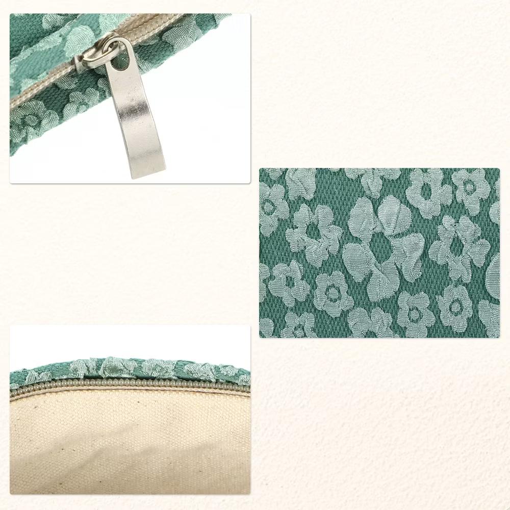 Portable Travel Floral Canvas Zipper-Closure Makeup Bag 1 Pc - Image 19