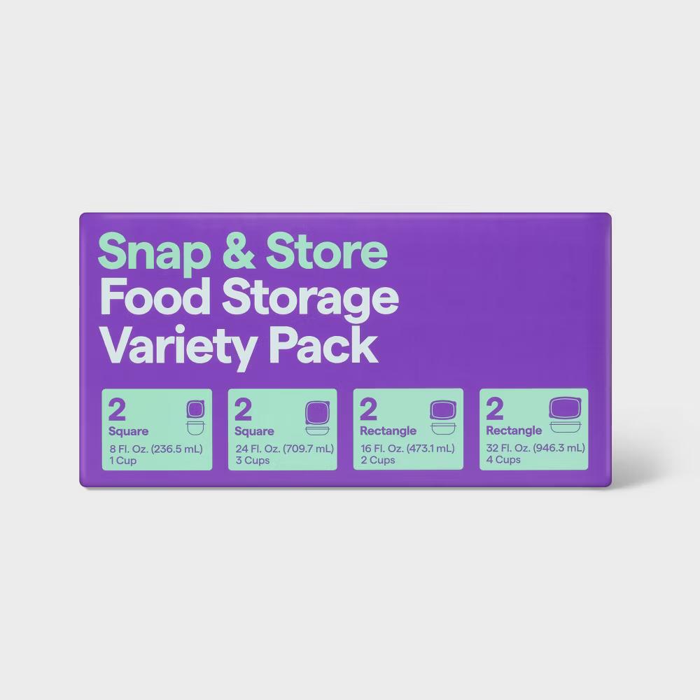 Snap & Store Variety Pack Food Storage Containers - 16pc/8ct