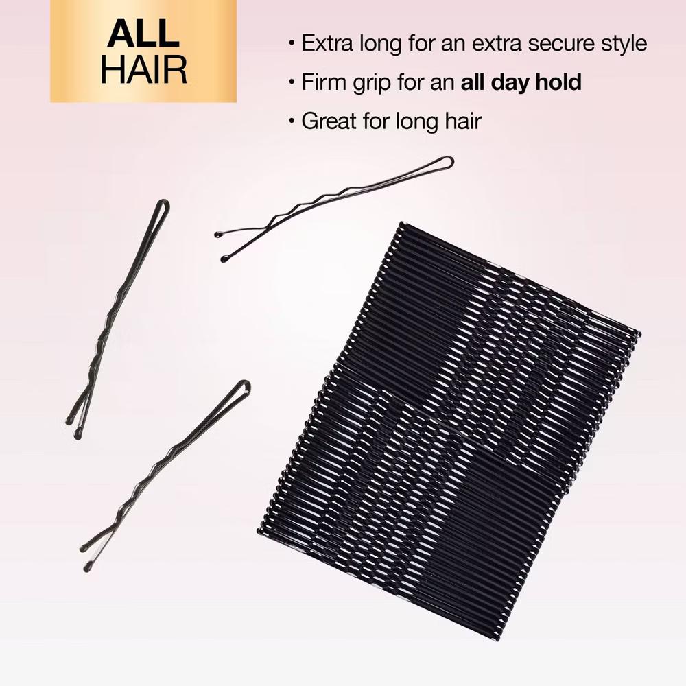 Extra Long Metal Bobby Pins - Black - Long Hair - 48pcs - Image 7