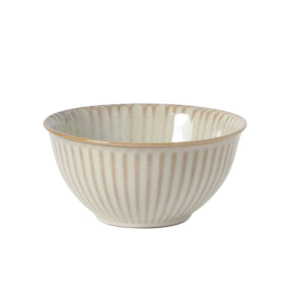 Cereal Bowls Set of 4, 6-Inch Stoneware Soup Bowls, Reactive Glaze Ribbed Bowl Set - Image 10