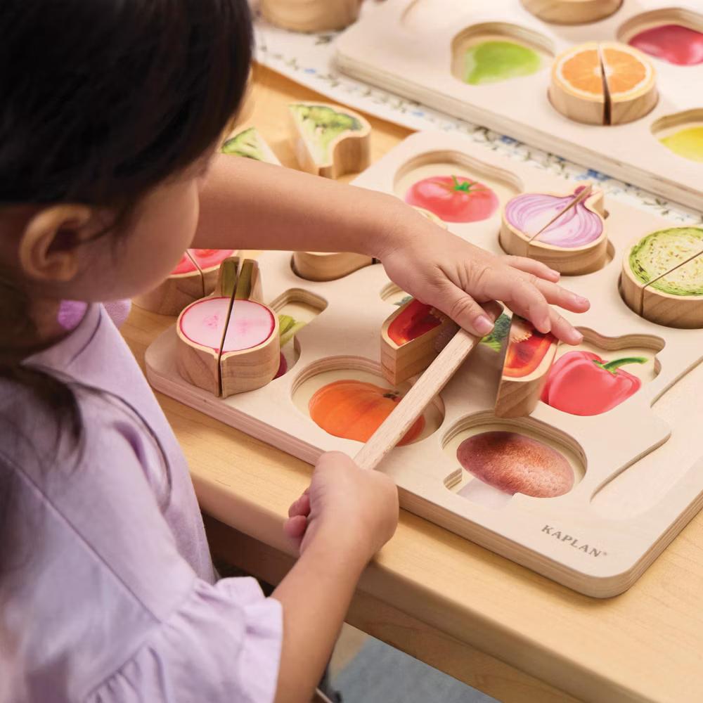 Wooden Slice & Match Fruit & Vegetable Puzzles - Image 8