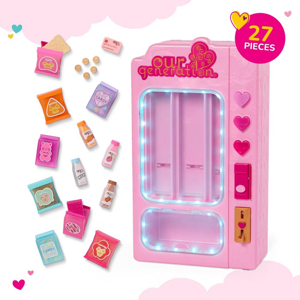 Snacktime Fun Pink Vending Machine & Play Food Accessories Set for 18" Dolls - Image 8